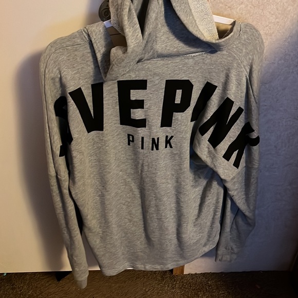 I’m selling a light grey Victoria secret hoodie that’s size medium - Picture 2 of 2